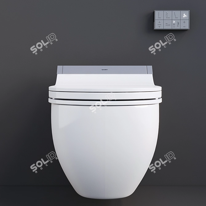 Luxury Bidet Toilet Seat with Remote Control 3D model image 2