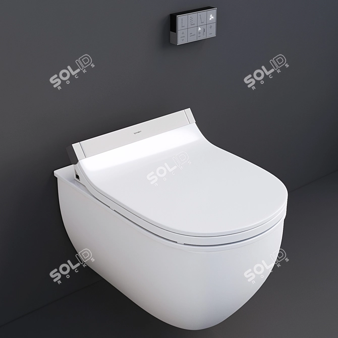 Luxury Bidet Toilet Seat with Remote Control 3D model image 3