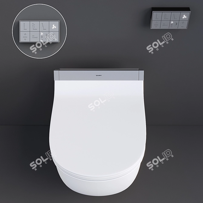 Luxury Bidet Toilet Seat with Remote Control 3D model image 4
