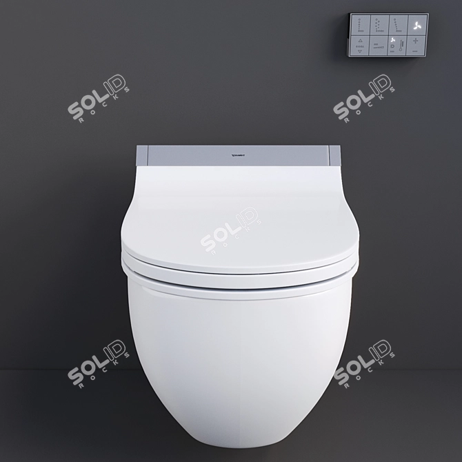 Luxury Bidet Toilet Seat with Remote Control 3D model image 5