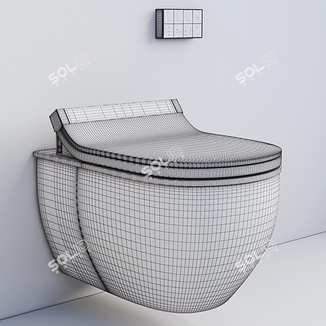 Luxury Bidet Toilet Seat with Remote Control 3D model image 6