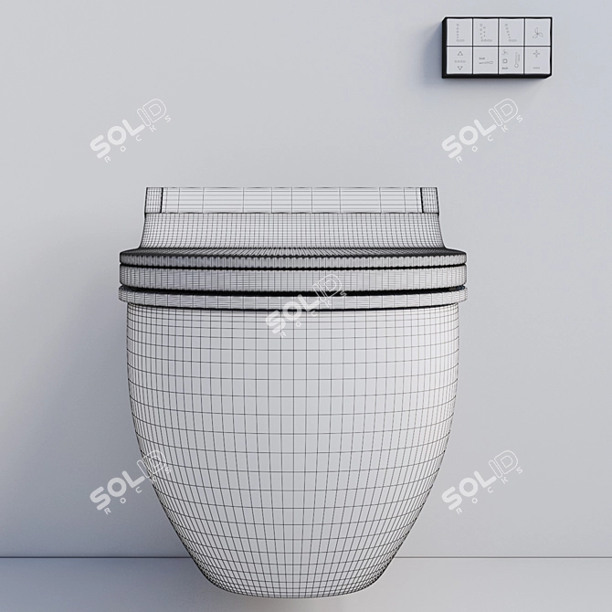 Luxury Bidet Toilet Seat with Remote Control 3D model image 7