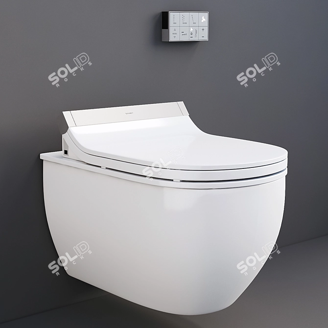 Luxury Bidet Toilet Seat with Remote Control 3D model image 8