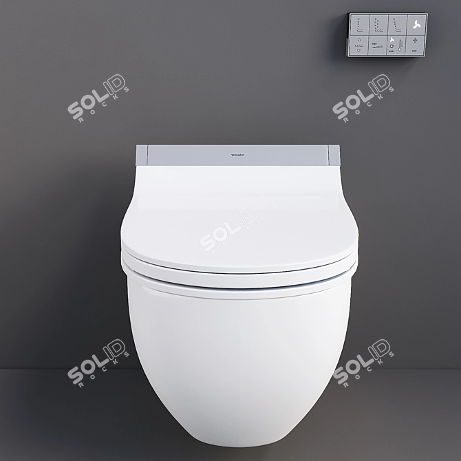 Luxury Bidet Toilet Seat with Remote Control 3D model image 9