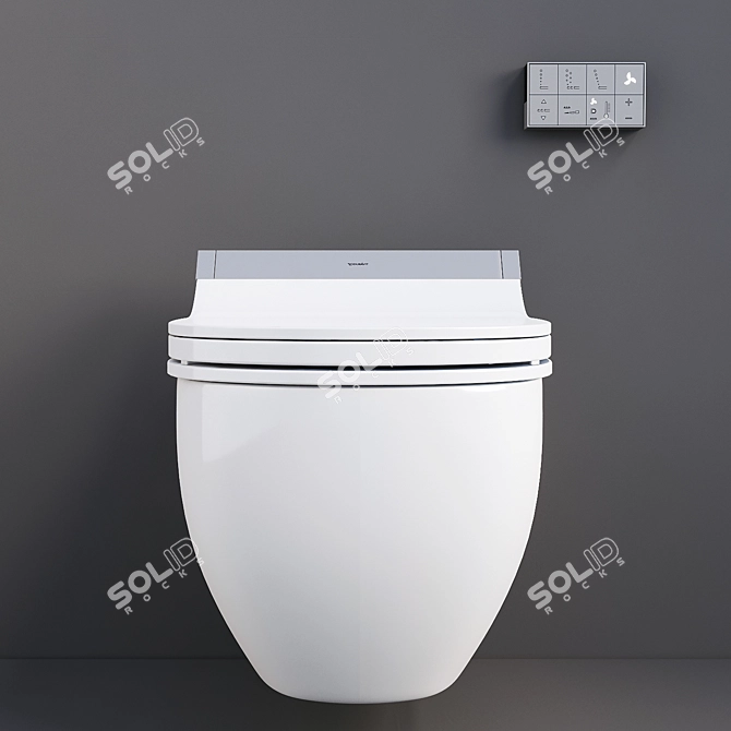 Luxury Bidet Toilet Seat with Remote Control 3D model image 10