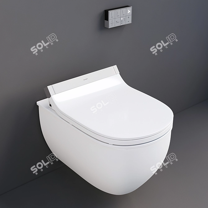 Luxury Bidet Toilet Seat with Remote Control 3D model image 11