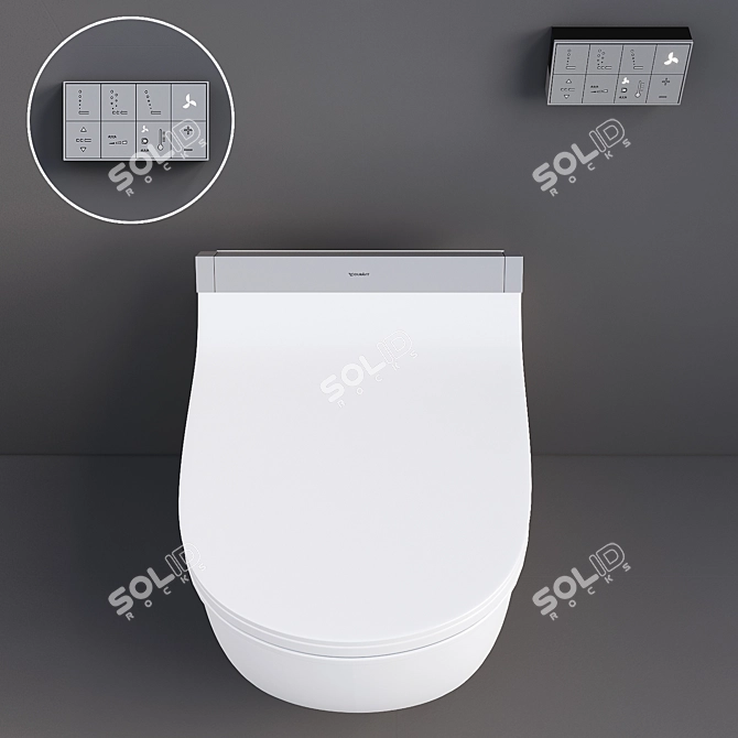 Luxury Bidet Toilet Seat with Remote Control 3D model image 12
