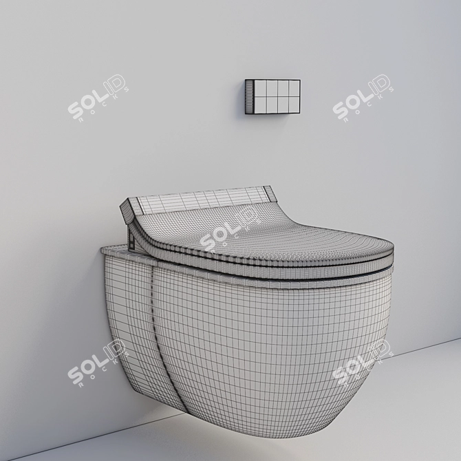 Luxury Bidet Toilet Seat with Remote Control 3D model image 13
