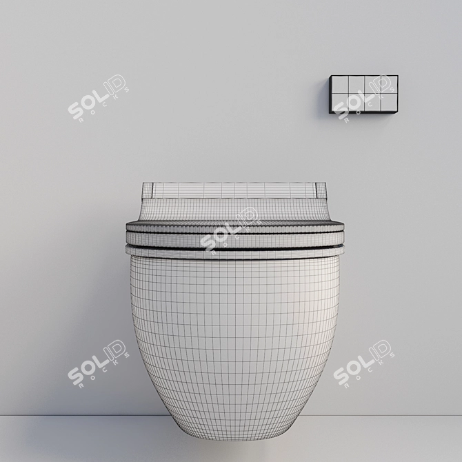 Luxury Bidet Toilet Seat with Remote Control 3D model image 14