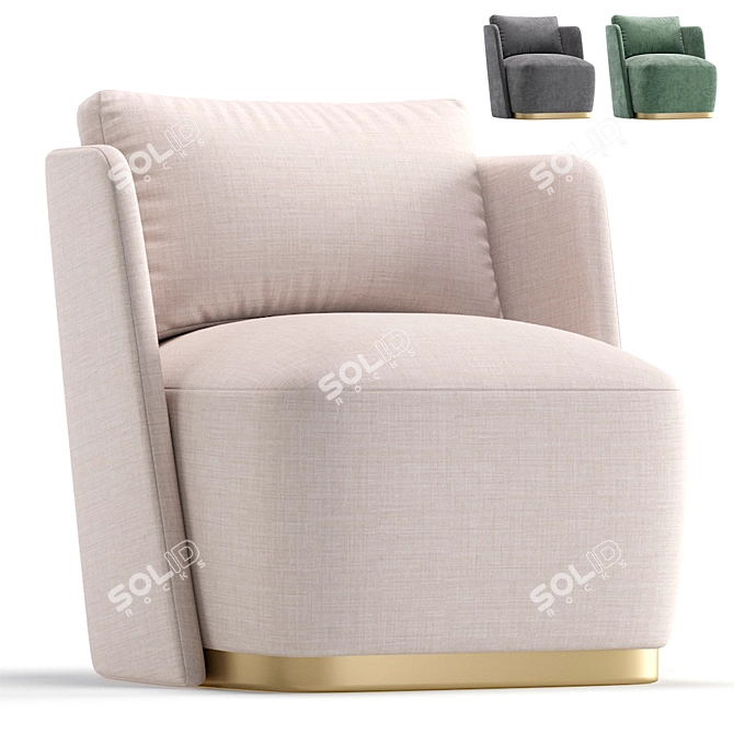 Elegant MACQUEEN Armchair, 3 Colors 3D model image 1