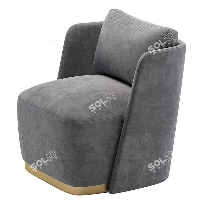 Elegant MACQUEEN Armchair, 3 Colors 3D model image 2
