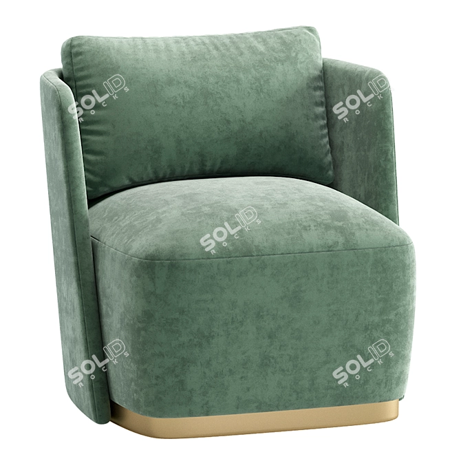 Elegant MACQUEEN Armchair, 3 Colors 3D model image 3
