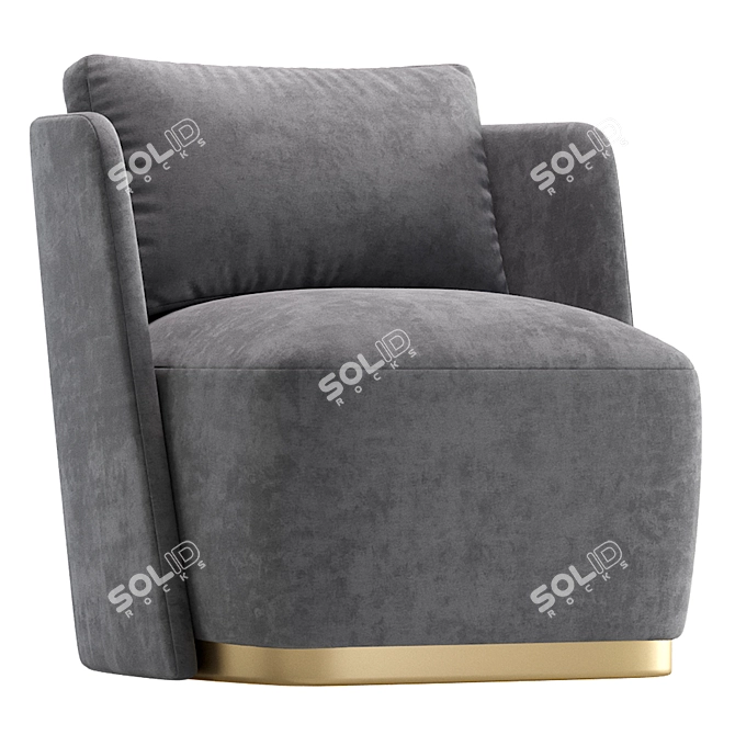 Elegant MACQUEEN Armchair, 3 Colors 3D model image 5