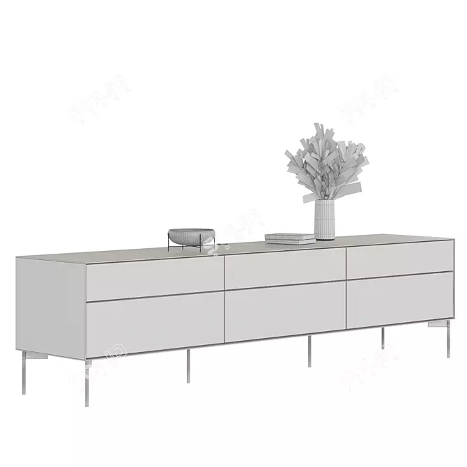 Modern TV Stand Borge 3D model image 2