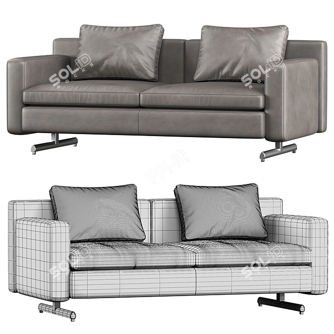 Elegant Poltrona Frau Sofa 3D model image 3