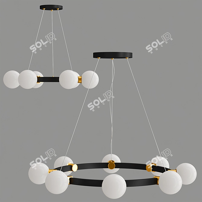 Modern Fluorescent Flamb Pendant Lamp 3D model image 2