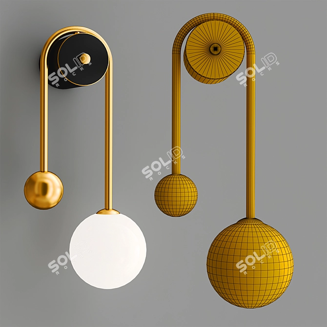 Modern Geometric Wall Decor Piece 3D model image 2