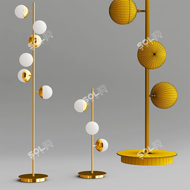 Contemporary Spherical Decor Balls 3D model image 2