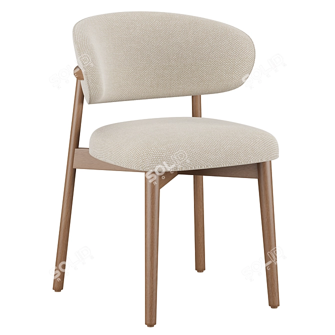 Sleek Wood Chair Calligaris Oleandro 3D model image 1