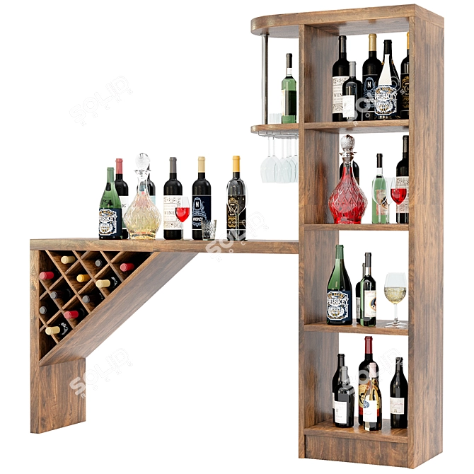 Elegant Wine Bar Set: Sleek Design 3D model image 3