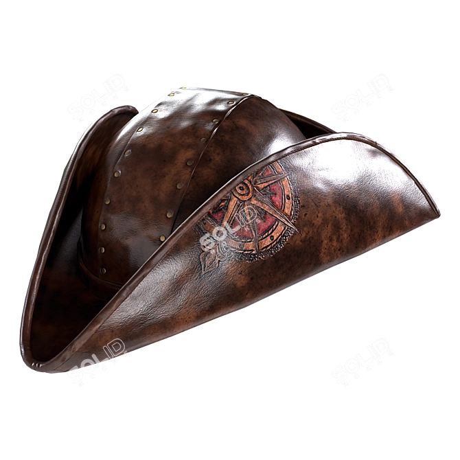 High-Quality Leather Pirate Hat 3D model image 1