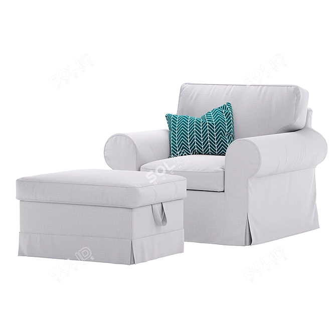 IKEA Ektorp Beige Armchair 3D model image 7