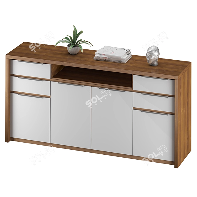 Elegant Buffet Sideboard Decoration Set 3D model image 3