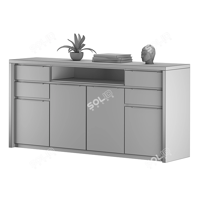 Elegant Buffet Sideboard Decoration Set 3D model image 6