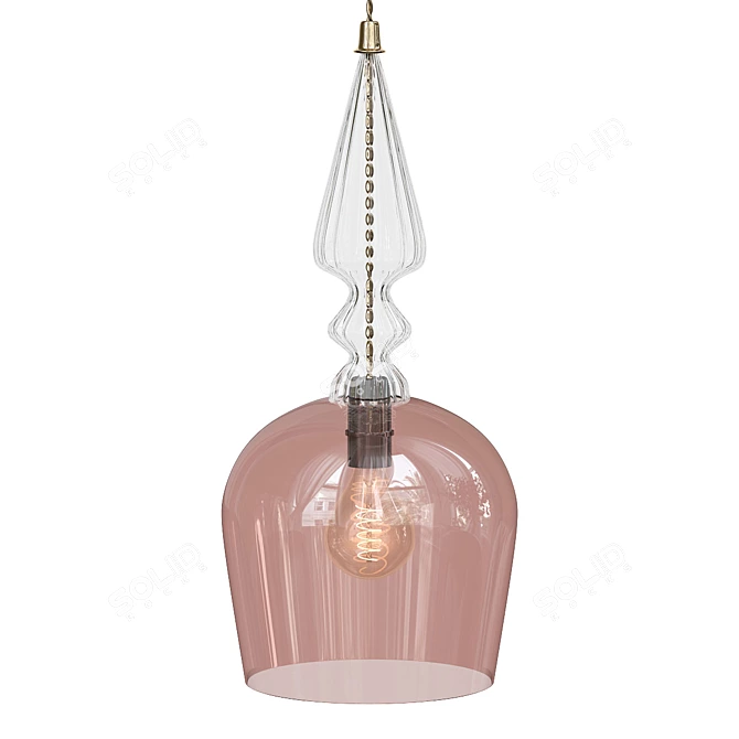 Elegant Spindle Shade Chandelier 3D model image 1