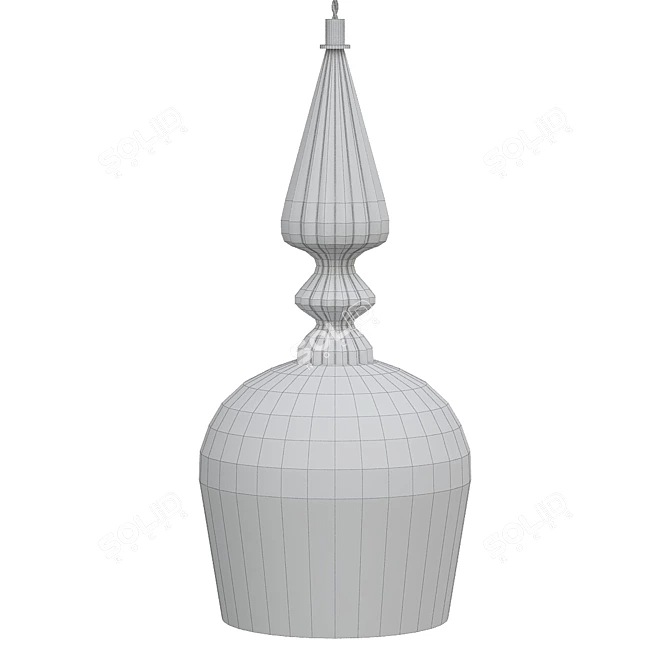 Elegant Spindle Shade Chandelier 3D model image 2