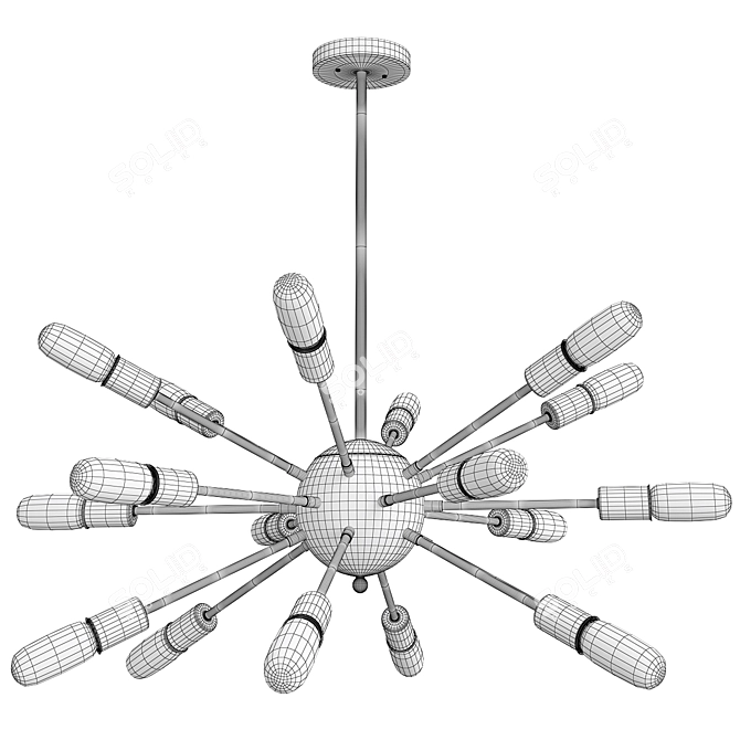 Modern Sputnik Chandelier 18 Lights 3D model image 2