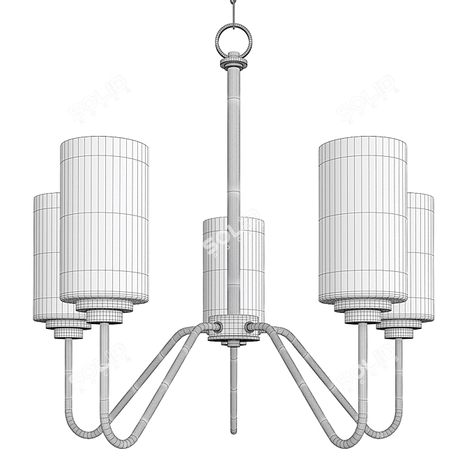 Elegant Charlotte Brass Chandelier 3D model image 2