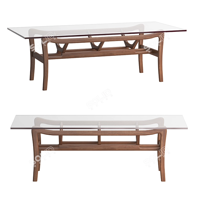 Sleek Modern Noah Coffee Table 3D model image 1
