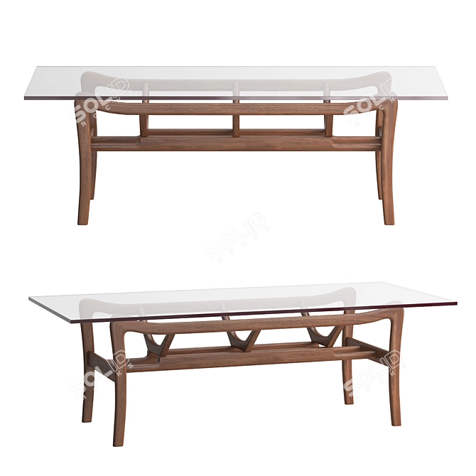 Sleek Modern Noah Coffee Table 3D model image 2
