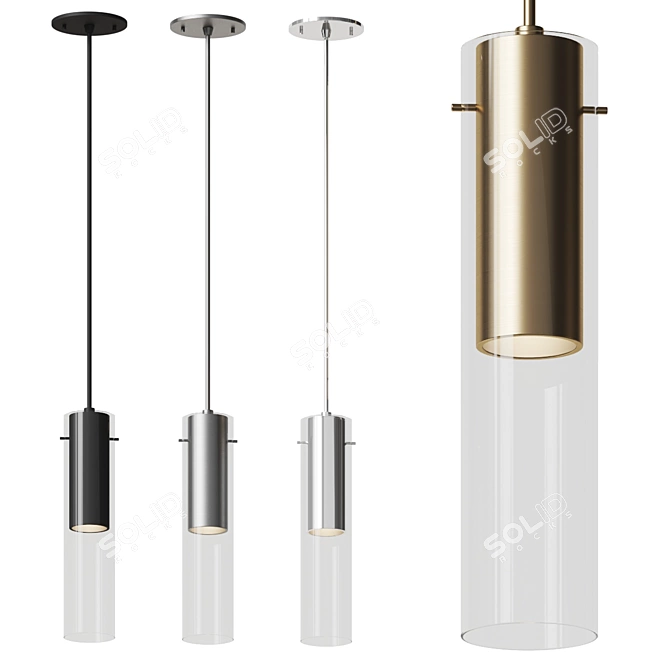 Modern Elegant Lena LED Pendant 3D model image 1
