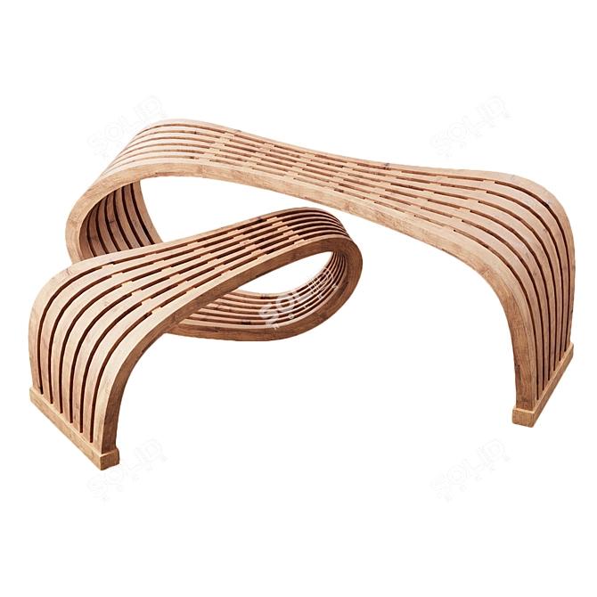 Modern Urban Bench 180x140x50cm 3D model image 15