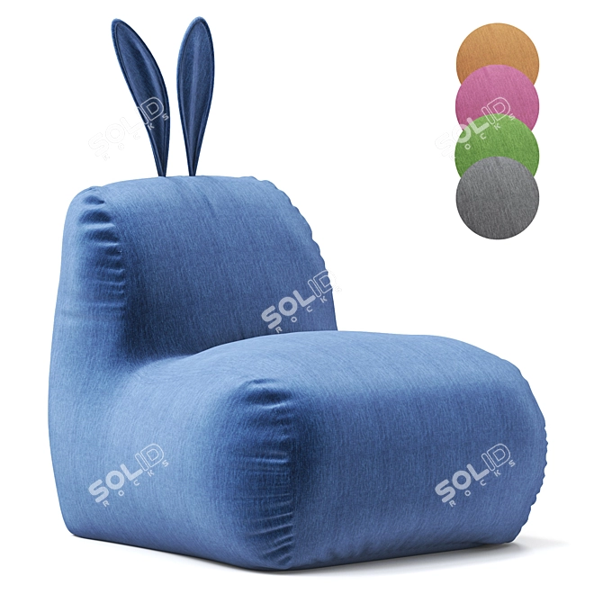 Cozy Rabbit Bean Bag Chair 3D model image 1