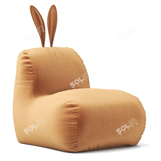 Cozy Rabbit Bean Bag Chair 3D model image 2