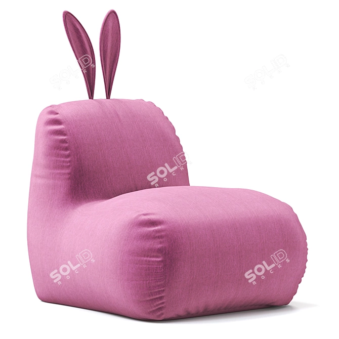 Cozy Rabbit Bean Bag Chair 3D model image 3