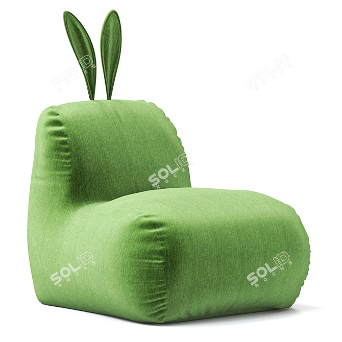 Cozy Rabbit Bean Bag Chair 3D model image 4