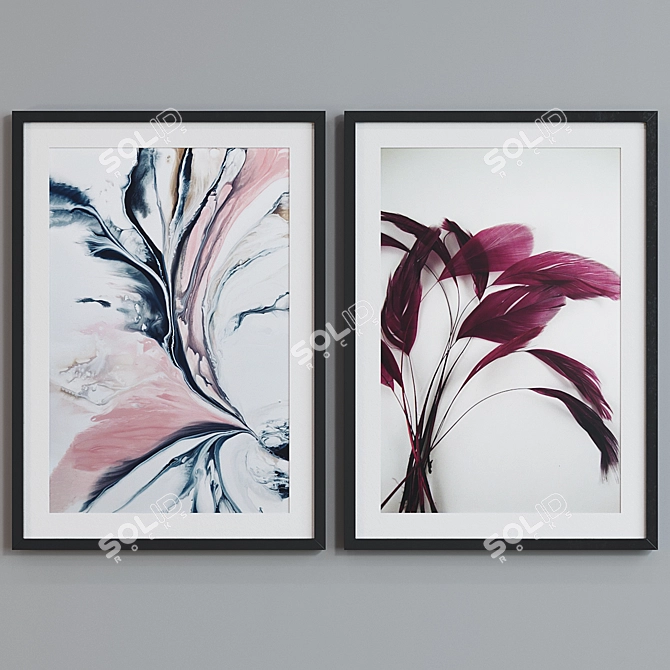 Modern Marble Frame Duo 3D model image 2