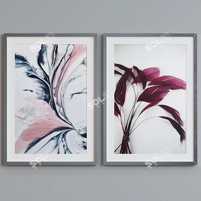 Modern Marble Frame Duo 3D model image 3