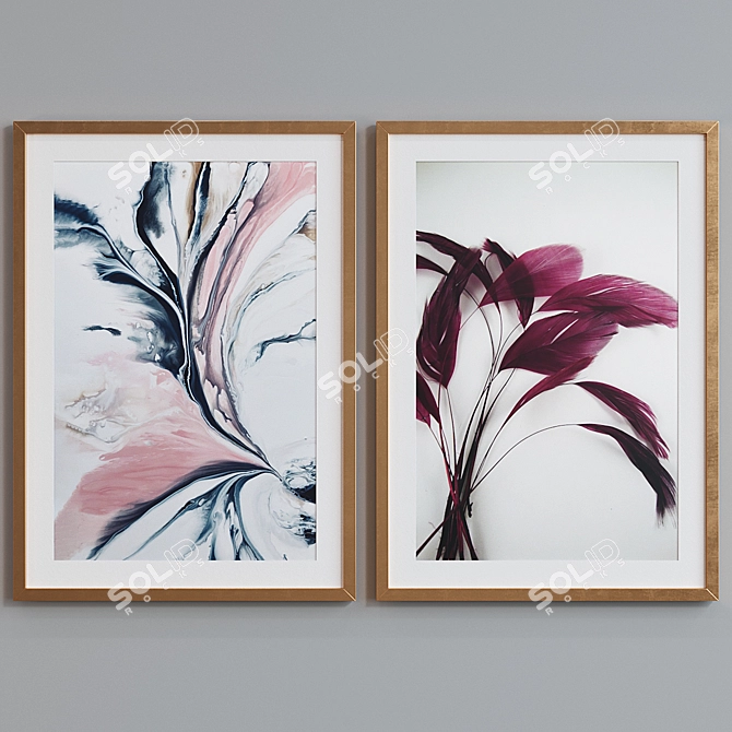 Modern Marble Frame Duo 3D model image 4