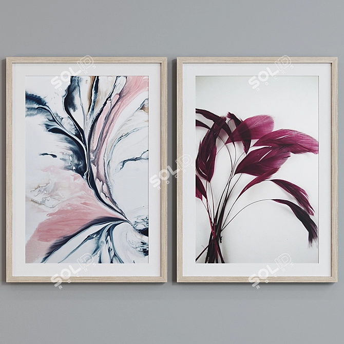 Modern Marble Frame Duo 3D model image 5