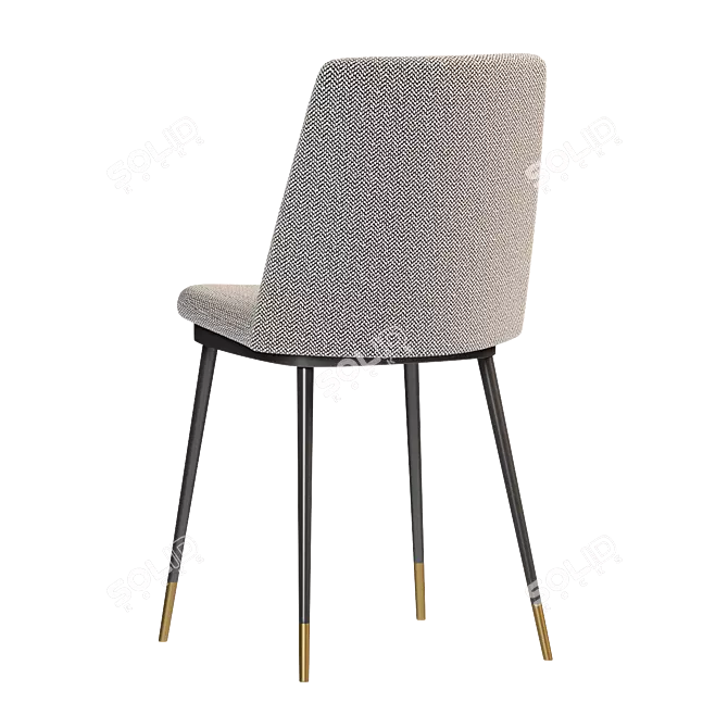 Elegant Melissa Velvet Chair 3D model image 3