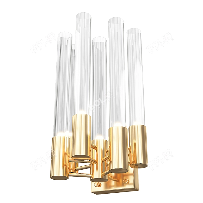  Luxe Gold Crystal Wall Lamp 3D model image 1