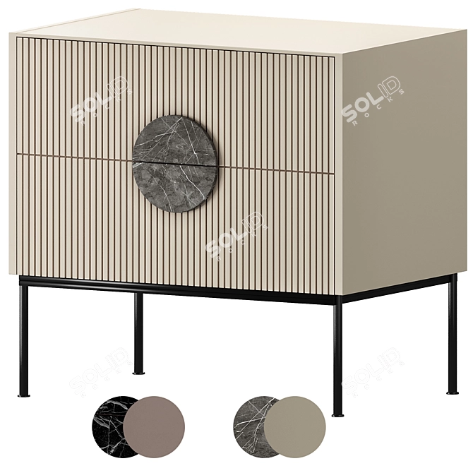 Modern Alto Bedside Table 3D model image 1