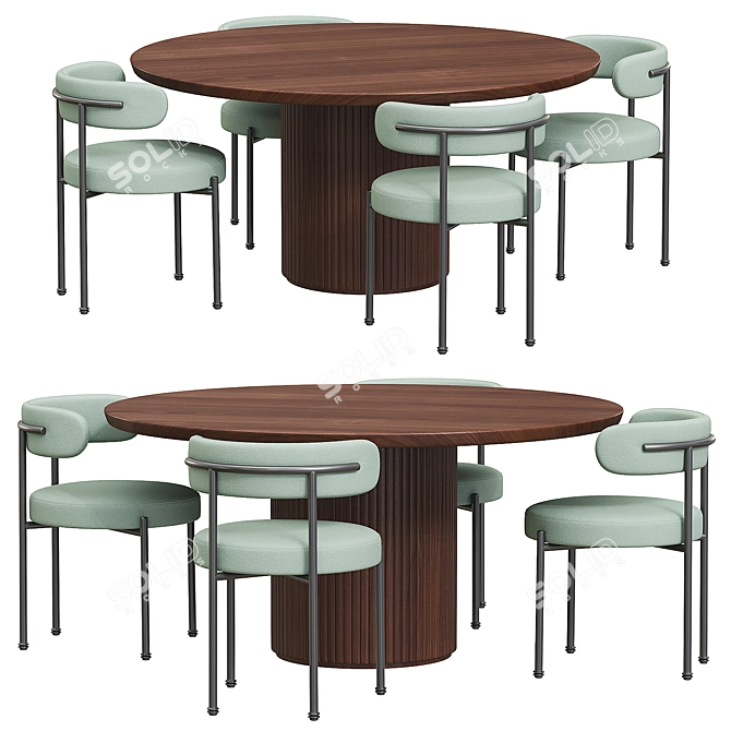  Modern Moon Dining Set 3D model image 1