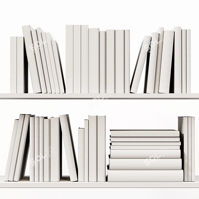 Premium 3D Book Stack Set 3D model image 6