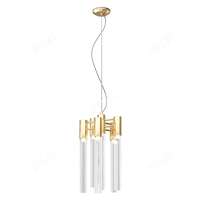 Luxury Gold Burj Chandelier Pendant 3D model image 3